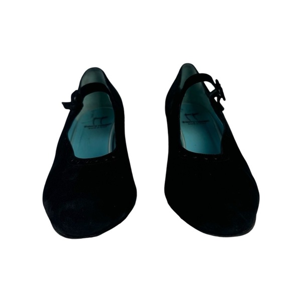 Thierry Rabotin Black Suede Leather Mary Jane Heels Pumps Made in Italy Size 41 - Picture 2 of 16